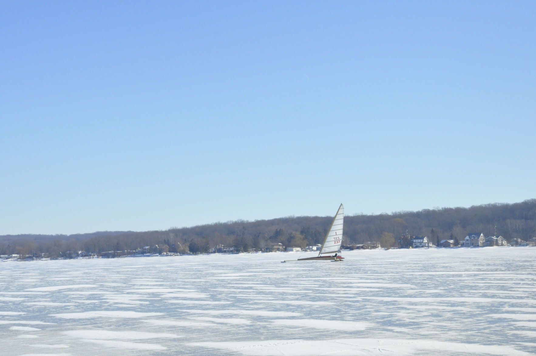 Ice boating on Lake Como